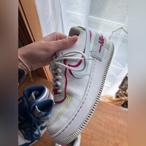 Nike White and Pink Women's Sneakers